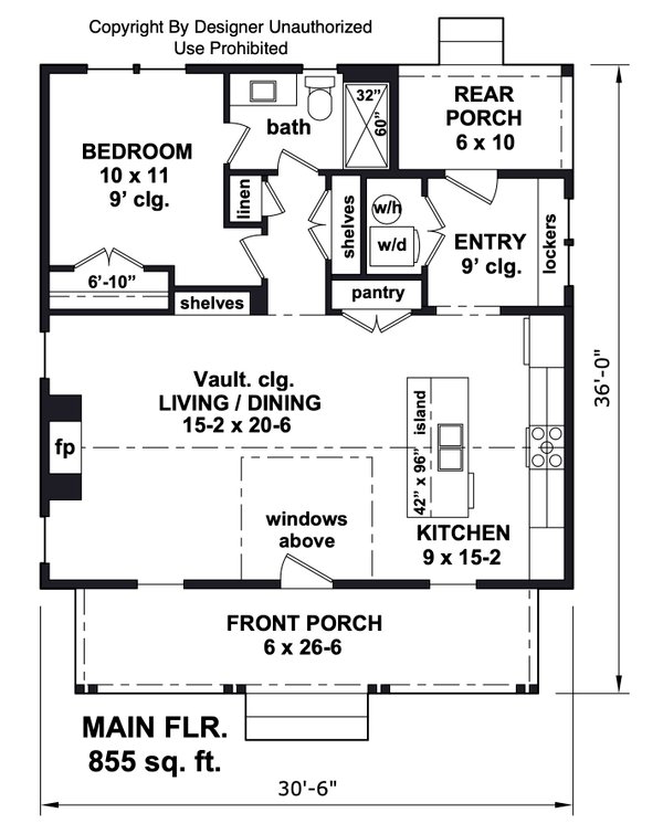House Blueprint - Bungalow Floor Plan - Main Floor Plan #51-1432