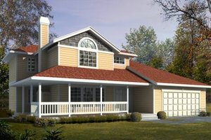 Country Exterior - Front Elevation Plan #87-207