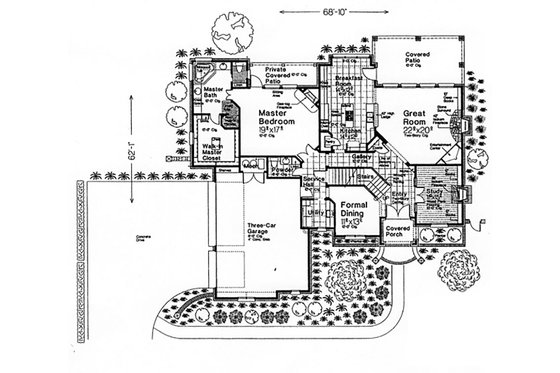 Floor Plan - Main Floor for European House Plan #310-996 - 4 bed, 3 bath