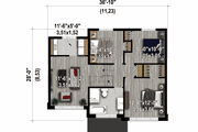 Contemporary Style House Plan - 3 Beds 1.5 Baths 1591 Sq/Ft Plan #25-4915 