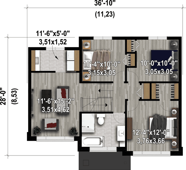 Architectural House Design - Contemporary Floor Plan - Upper Floor Plan #25-4915