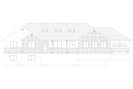 Exterior - Front Elevation 5 for Ranch House Plan #1060-170 - 3 bed, 2 bath
