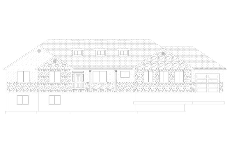 House Blueprint - Exterior - Front Elevation 5 for Ranch House Plan #1060-170 - 3 bed, 2 bath