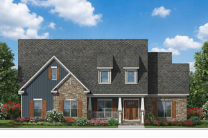 Exterior - Front Elevation 4 for Craftsman House Plan #17-2413 - 4 bed, 2 bath