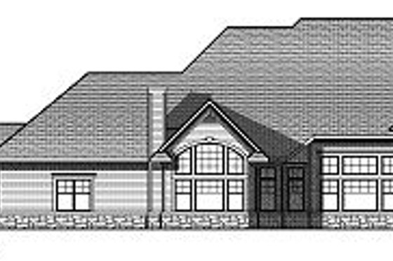 Exterior - Rear Elevation for European House Plan #70-887 - 4 bed, 3.5 bath