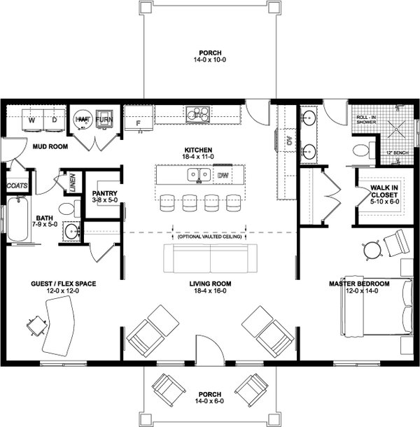 House Blueprint - Farmhouse Floor Plan - Main Floor Plan #126-238