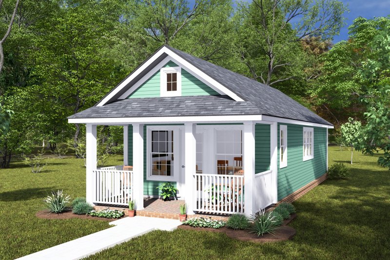 Cottage Style House Plan - 1 Beds 1 Baths 496 Sq/Ft Plan #513-2280