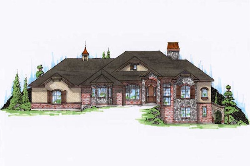 Architectural House Design - Traditional Exterior - Front Elevation Plan #5-323