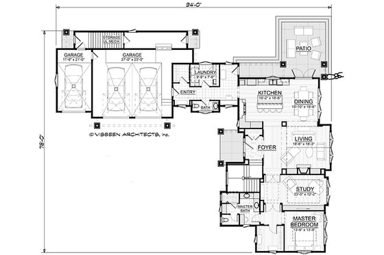 Floor Plan - Main Floor for Traditional House Plan #928-300 - 3 bed, 2.5 bath