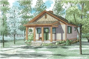 Exterior - Front Elevation 3 for Country House Plan #17-2604 - 2 bed, 1 bath