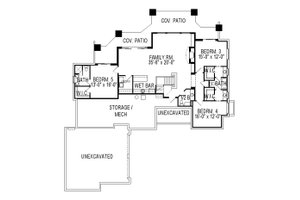 Floor Plan - Lower Floor for Craftsman House Plan #920-25 - 5 bed, 4.5 bath