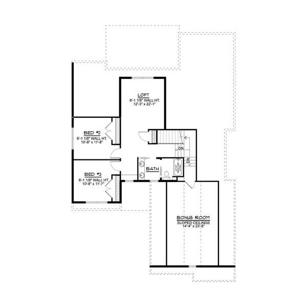 Architectural House Design - Traditional Floor Plan - Upper Floor Plan #1064-206