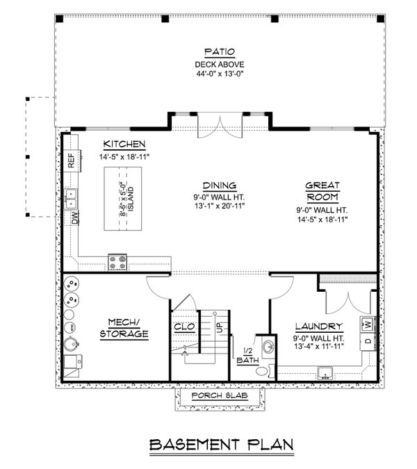House Blueprint - Modern Floor Plan - Lower Floor Plan #1064-427