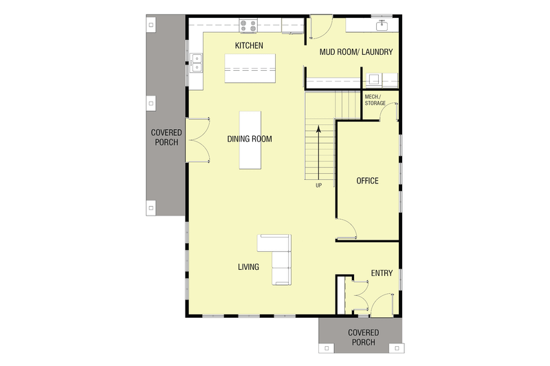 Dream House Plan - Floor Plan - Main Floor for Modern House Plan #1068-5 - 3 bed, 2 bath
