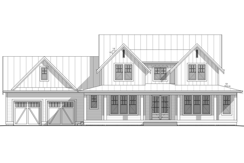 House Design - Exterior - Front Elevation 3 for Farmhouse House Plan #1086-20 - 4 bed, 3.5 bath