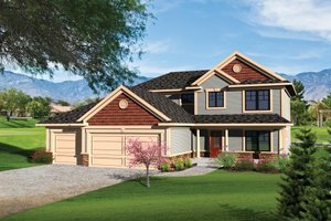 Craftsman Exterior - Front Elevation Plan #70-1099