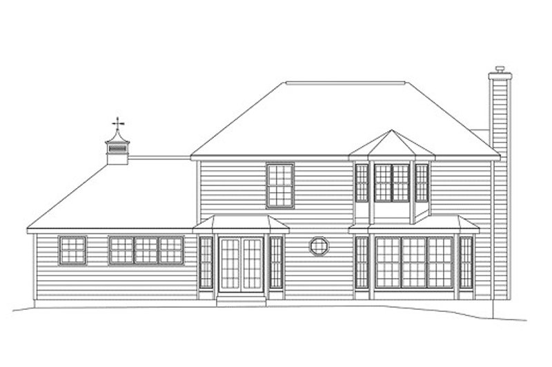 Dream House Plan - Exterior - Rear Elevation for Colonial House Plan #57-206 - 3 bed, 2.5 bath