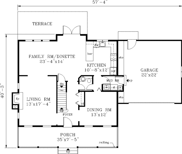 Home Plan - Farmhouse Floor Plan - Main Floor Plan #3-169