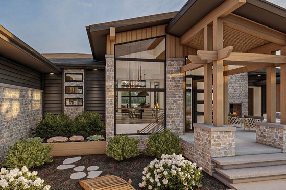 Exterior - Other Elevation 8 for Prairie House Plan #455-304 - 3 bed, 2.5 bath