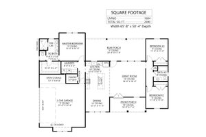 Floor Plan - Main Floor for Farmhouse House Plan #1074-125 - 3 bed, 2 bath
