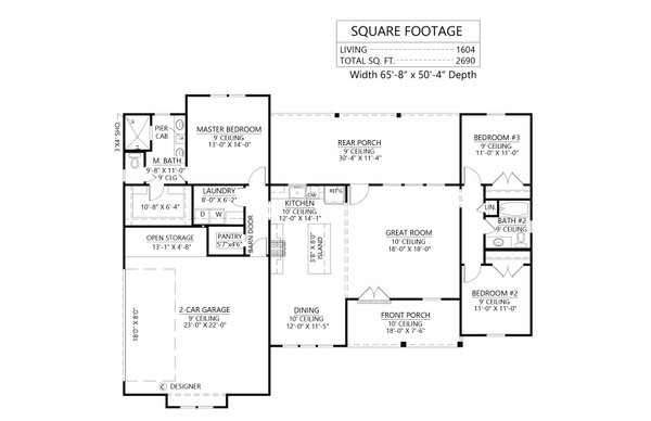 House Blueprint - Farmhouse Floor Plan - Main Floor Plan #1074-125