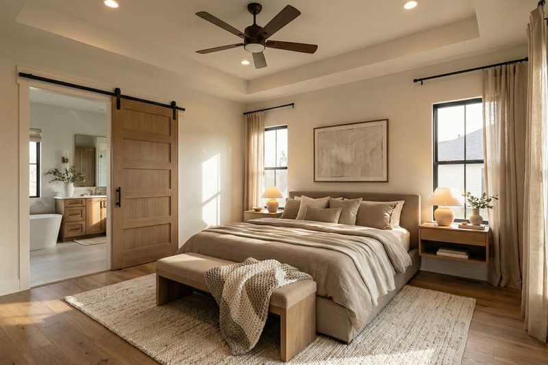 House Design - Interior - Master Bedroom for Farmhouse House Plan #120-297 - 4 bed, 3.5 bath
