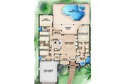 Mediterranean Style House Plan - 3 Beds 3 Baths 2756 Sq/Ft Plan #27-441 