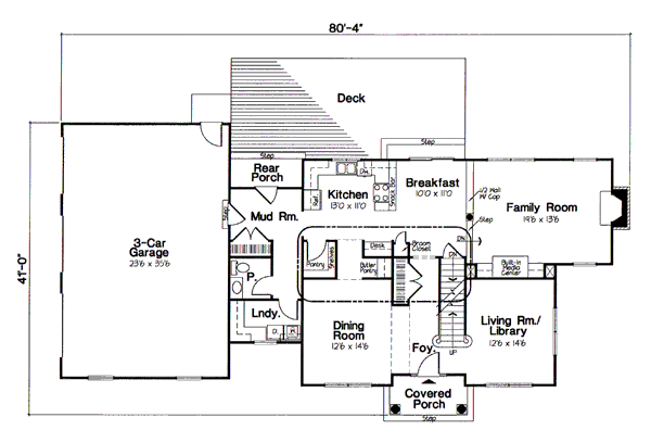 Colonial Floor Plan - Main Floor Plan #312-832
