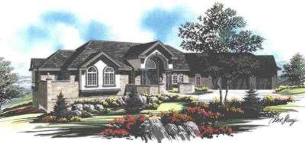 Exterior - Front Elevation 2 for European House Plan #308-161 - 4 bed, 2.5 bath