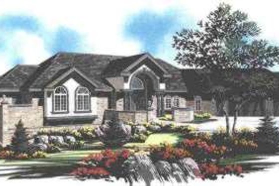 Exterior - Front Elevation for European House Plan #308-161 - 4 bed, 2.5 bath