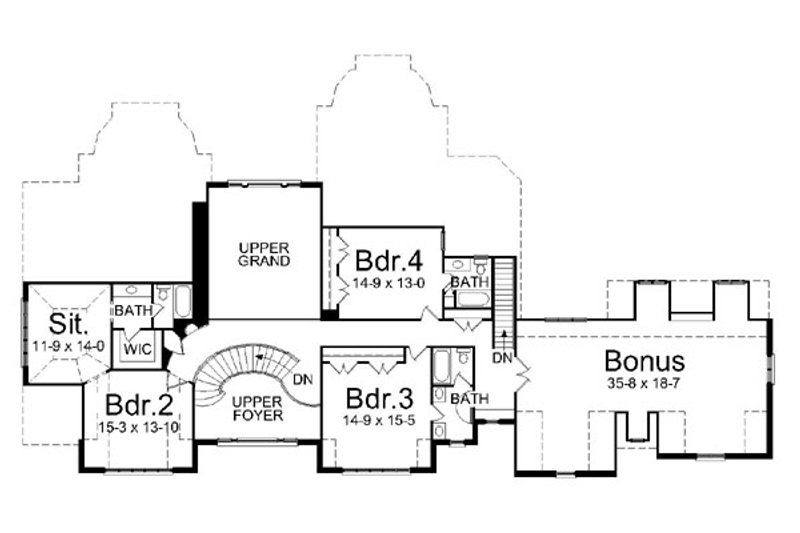 House Plan Design - Floor Plan - Upper Floor for European House Plan #119-242 - 4 bed, 4.5 bath