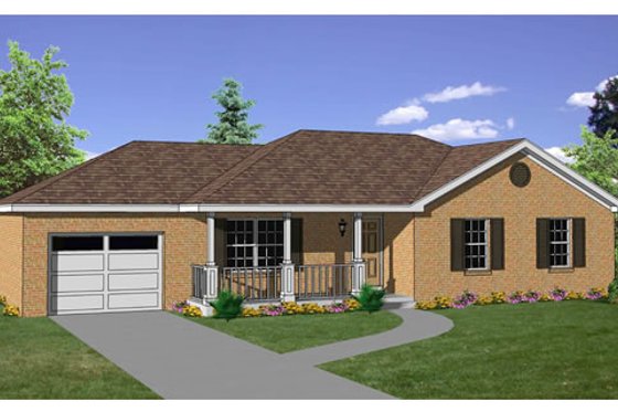 Exterior - Front Elevation for Ranch House Plan #116-248 - 3 bed, 2 bath