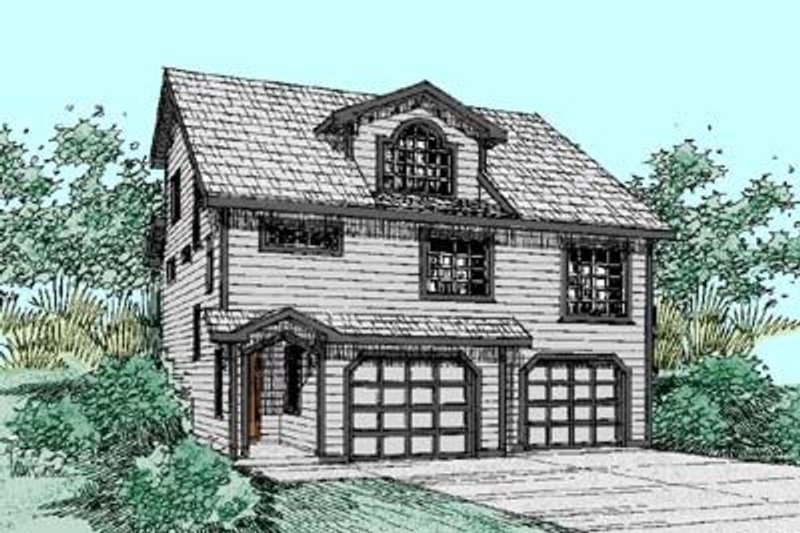 House Blueprint - Craftsman Exterior - Front Elevation Plan #60-428