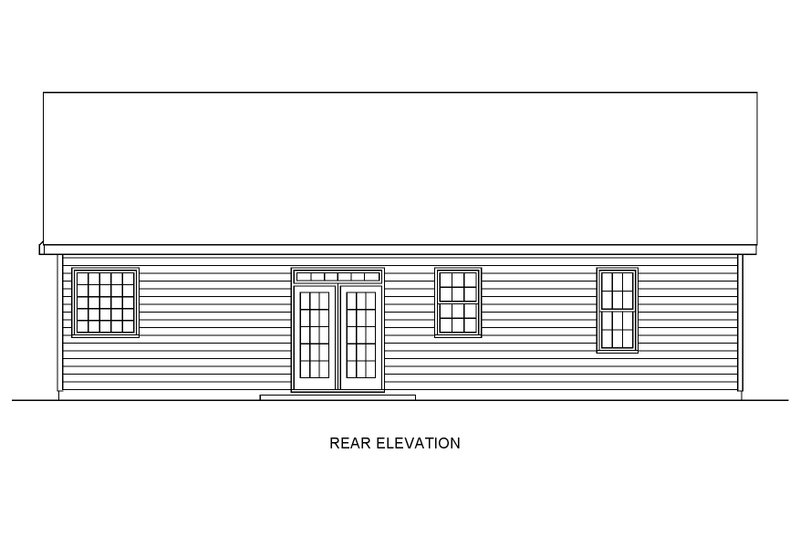 House Plan Design - Exterior - Rear Elevation for Ranch House Plan #54-603 - 3 bed, 2 bath
