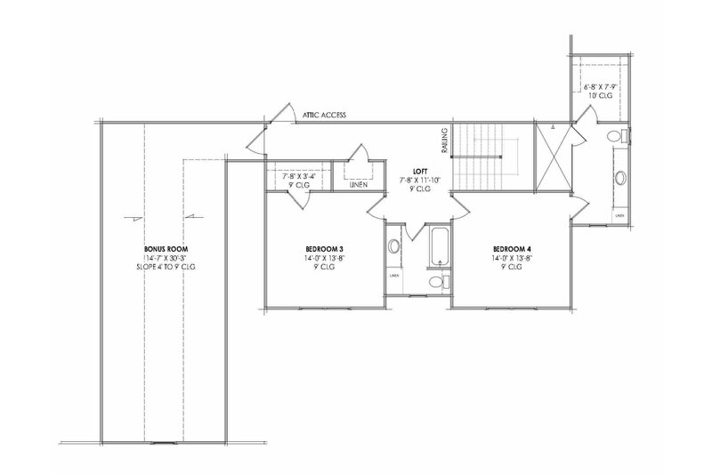 House Design - Floor Plan - Upper Floor for Farmhouse House Plan #1096-201 - 4 bed, 4 bath