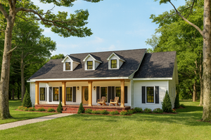 Southern Exterior - Front Elevation Plan #44-189