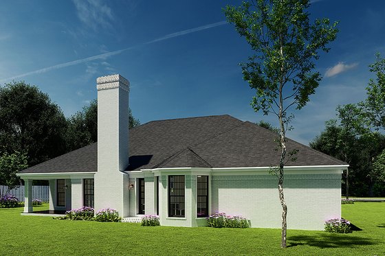 Exterior - Rear Elevation for Traditional House Plan #17-160 - 3 bed, 2 bath