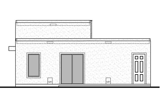 Exterior - Rear Elevation for Adobe / Southwestern House Plan #1073-48 - 1 bed, 1 bath