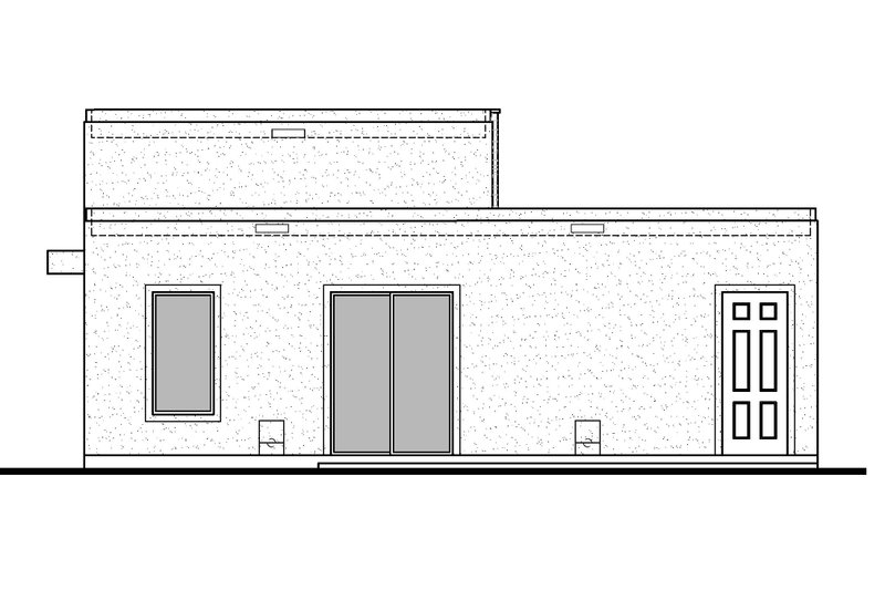 Home Plan - Exterior - Rear Elevation for Adobe / Southwestern House Plan #1073-48 - 1 bed, 1 bath