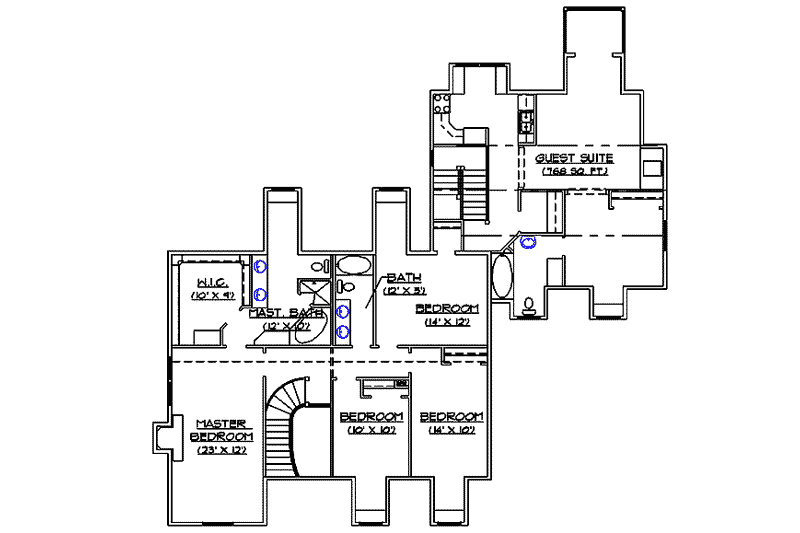 Home Plan - Floor Plan - Upper Floor for Country House Plan #5-194 - 5 bed, 3.5 bath
