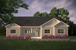 Exterior - Front Elevation 4 for Ranch House Plan #427-13 - 3 bed, 2 bath