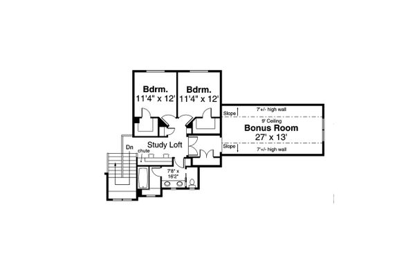 House Blueprint - Craftsman Floor Plan - Upper Floor Plan #124-1229