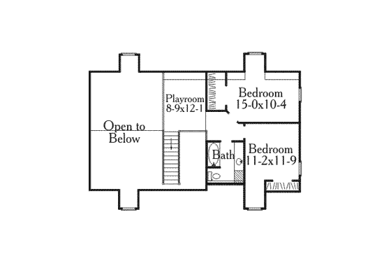 Floor Plan - Upper Floor for Country House Plan #406-229 - 3 bed, 2.5 bath