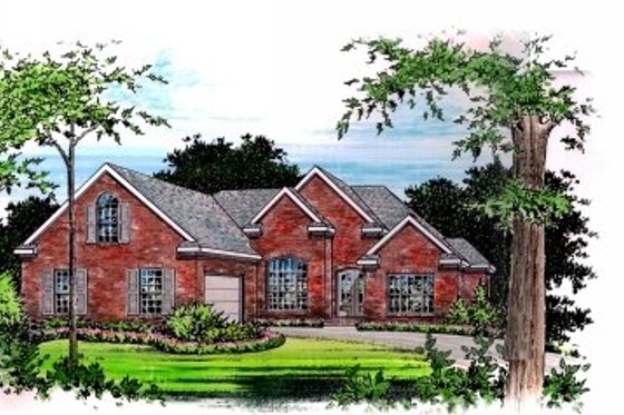 Exterior - Front Elevation for European House Plan #15-263 - 3 bed, 2 bath