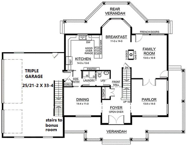 Southern Floor Plan - Main Floor Plan #126-190