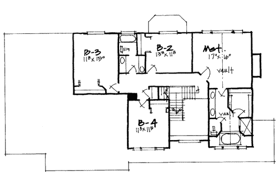 Floor Plan - Upper Floor for Country House Plan #308-237 - 4 bed, 2.5 bath