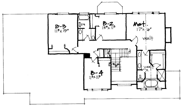 Country Floor Plan - Upper Floor Plan #308-237
