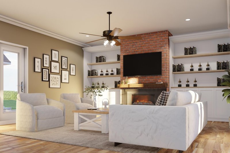 House Design - Interior - Family Room 1 for Craftsman House Plan #17-2063 - 3 bed, 2.5 bath