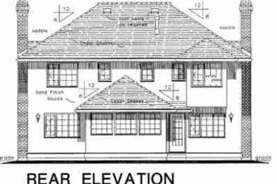 Exterior - Rear Elevation for Traditional House Plan #18-9108 - 4 bed, 2.5 bath