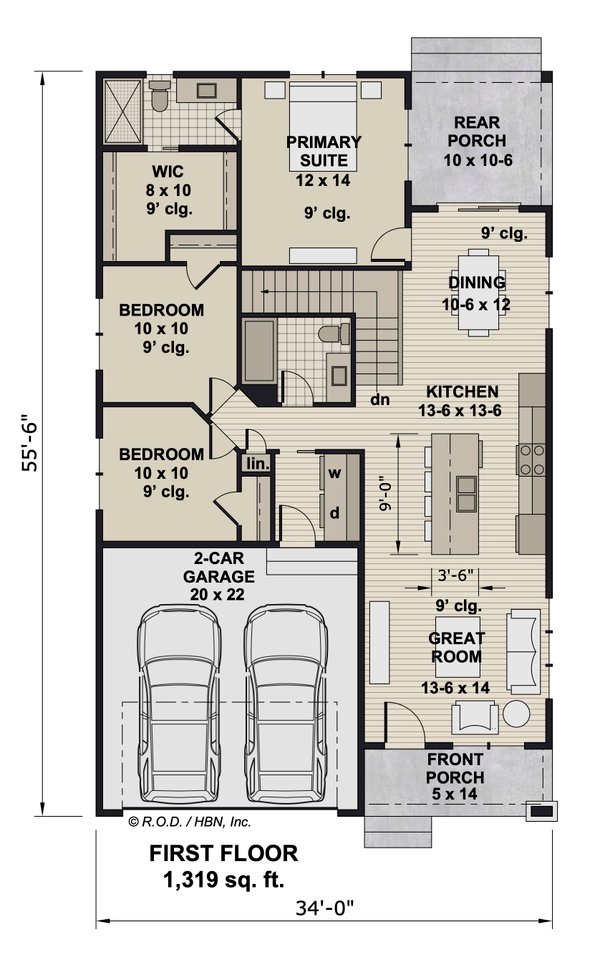 House Blueprint - Craftsman Floor Plan - Main Floor Plan #51-1502